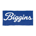 Biggins Script Beach Towel — Personalized Navy Cotton-Feel Beach Towel